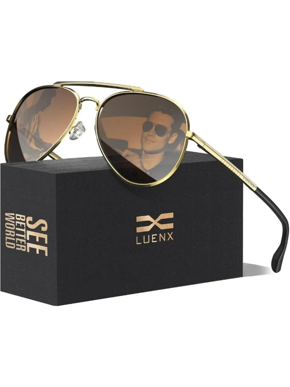 Classic Polarized Aviator Sunglasses for Men & Women - UV400, Lightweight